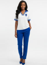 Load image into Gallery viewer, New White ZPB Pleated Collar Top