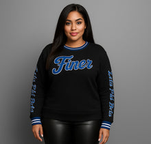 Load image into Gallery viewer, Finer Embroidered Black Sweatshirt
