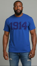 Load image into Gallery viewer, 1914 Chenille Blue-on-Blue Tee