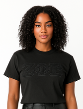 Load image into Gallery viewer, Zeta Black on Black Chenille Embroidered Shirt
