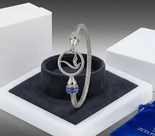 Load image into Gallery viewer, ZPB Silver Cable Logo Bangle
