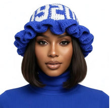 Load image into Gallery viewer, ZPB Blue Crochet Ruffle 1920 Bucket Hat
