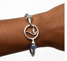 Load image into Gallery viewer, ZPB Silver Cable Logo Bangle
