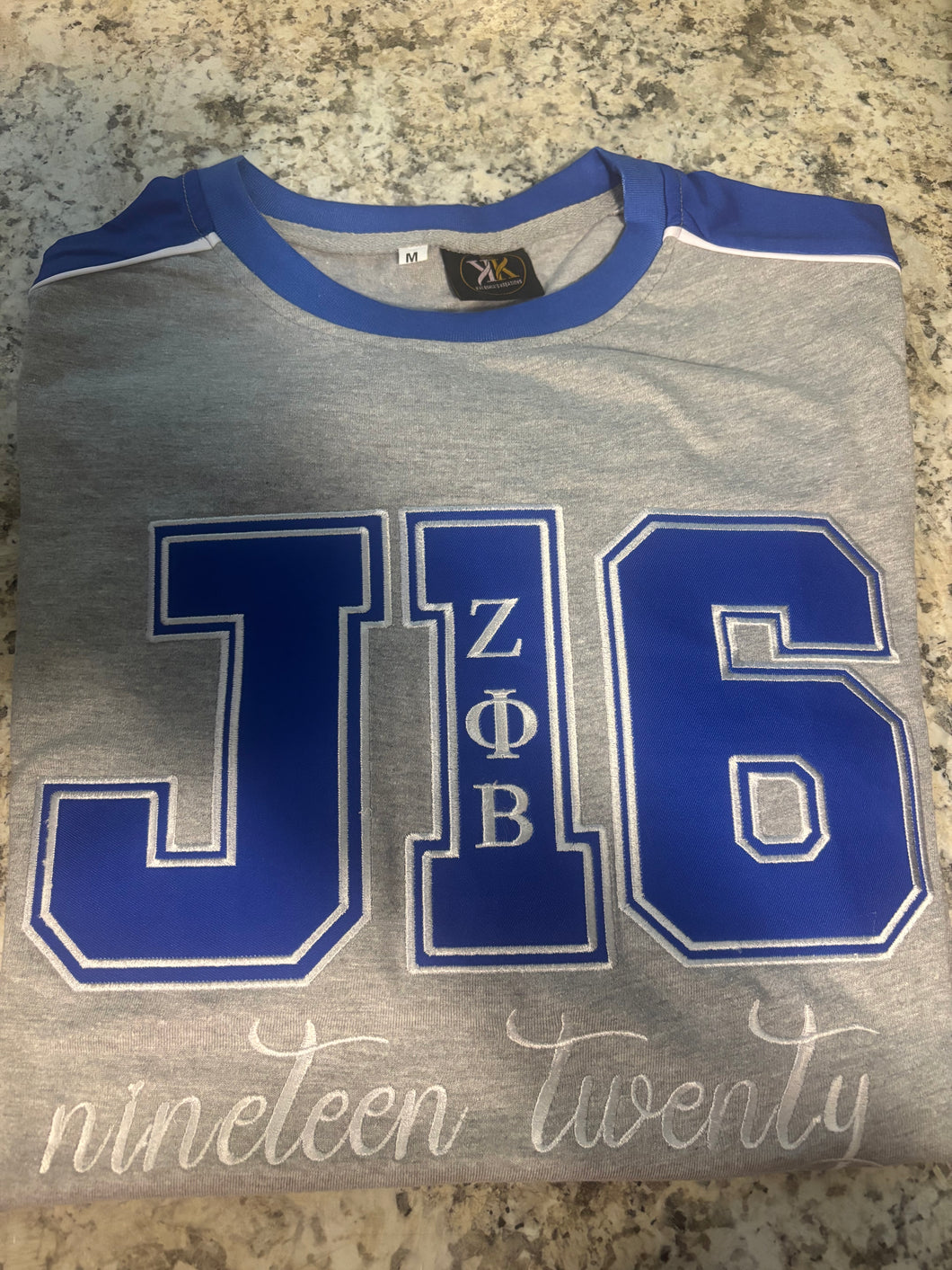 Grey J16 Embroidered Tee