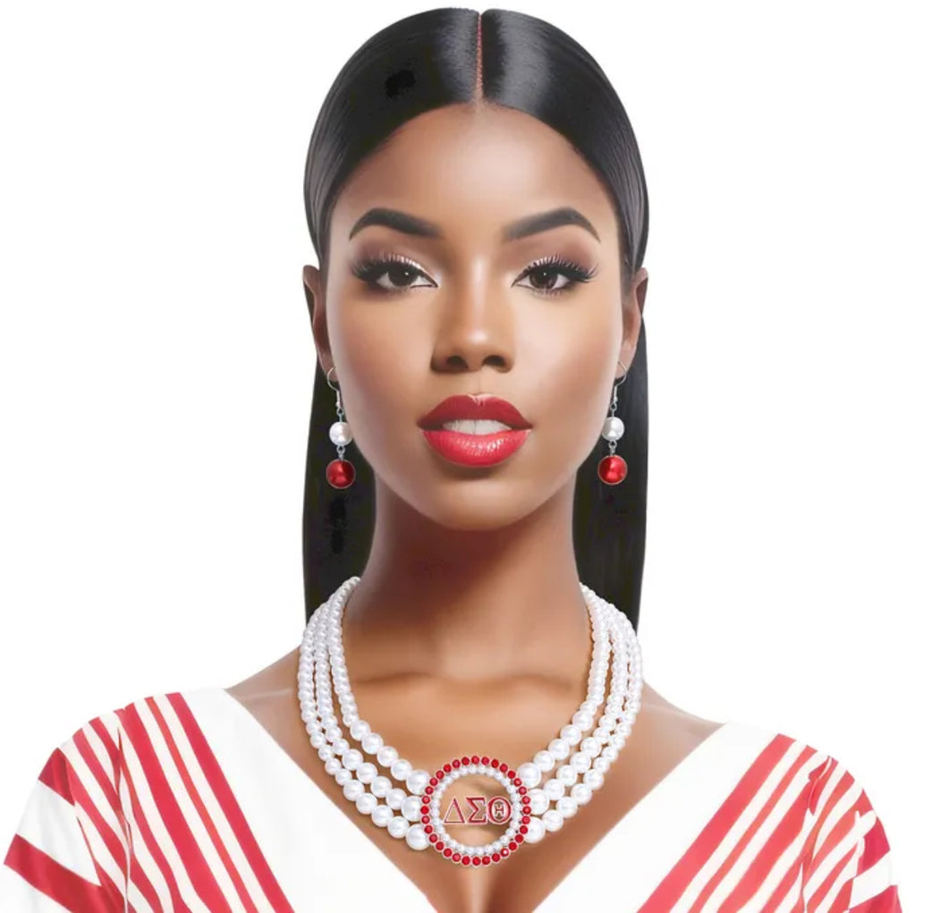DST Pearl Necklace Set