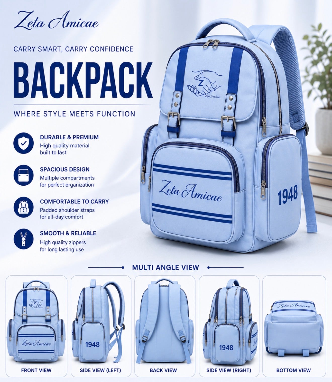 Zeta Amicae BookBag – Kaleshia's Kreations