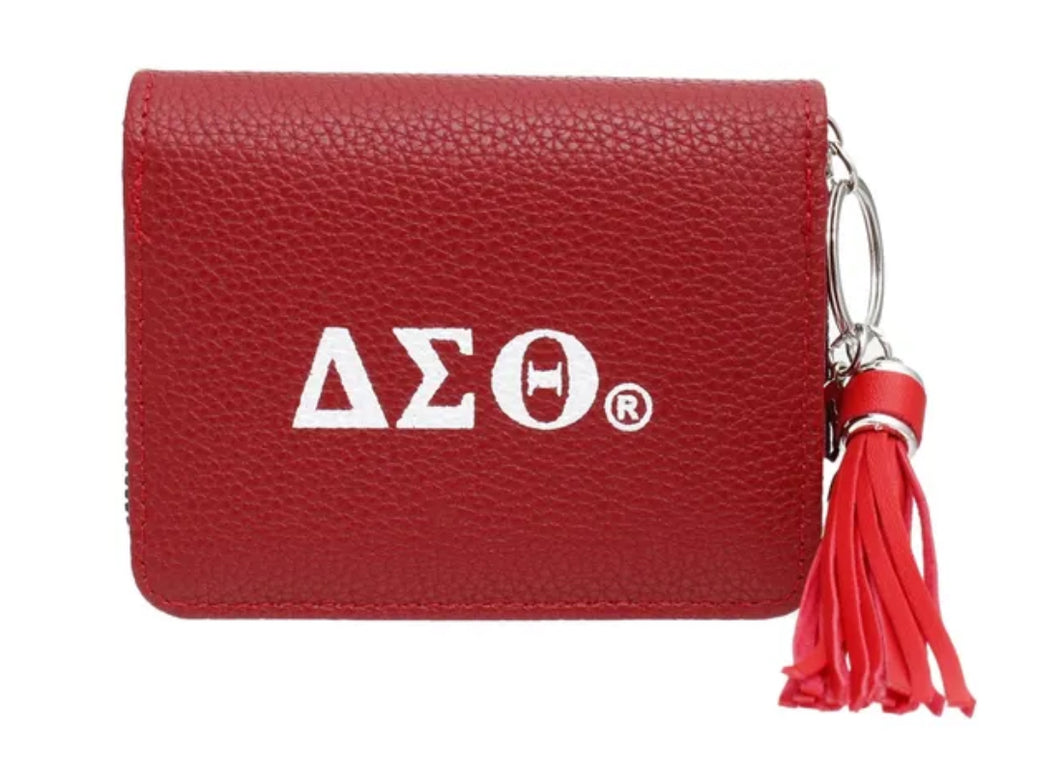DST  Red Tassel Keychain Zipper Wallet