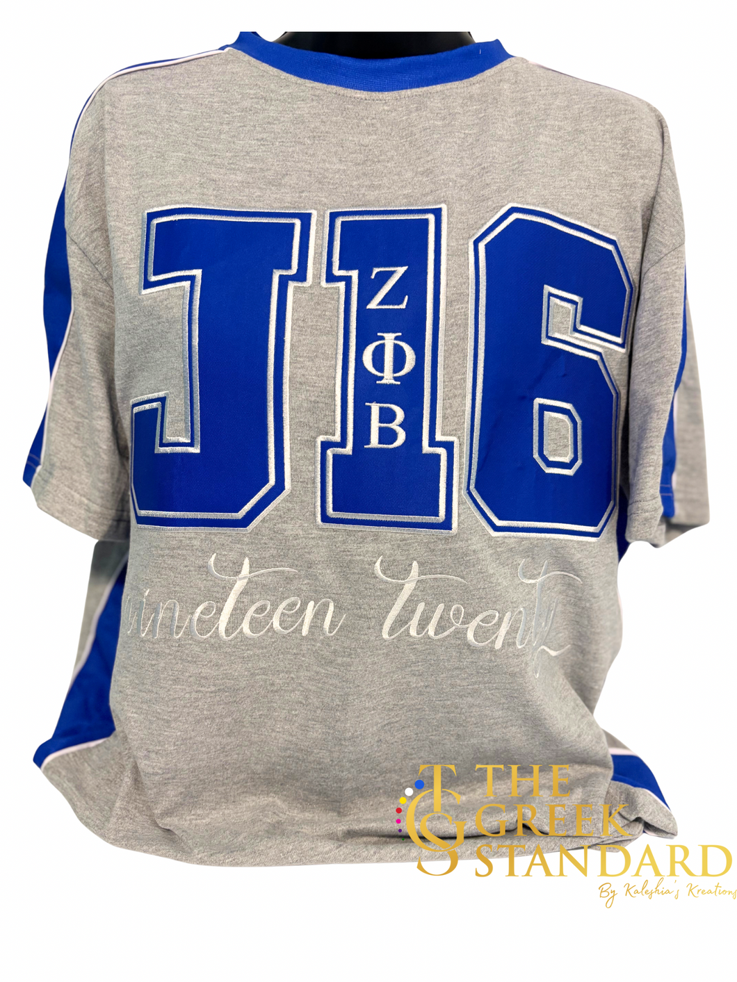 Grey J16 Embroidered Tee