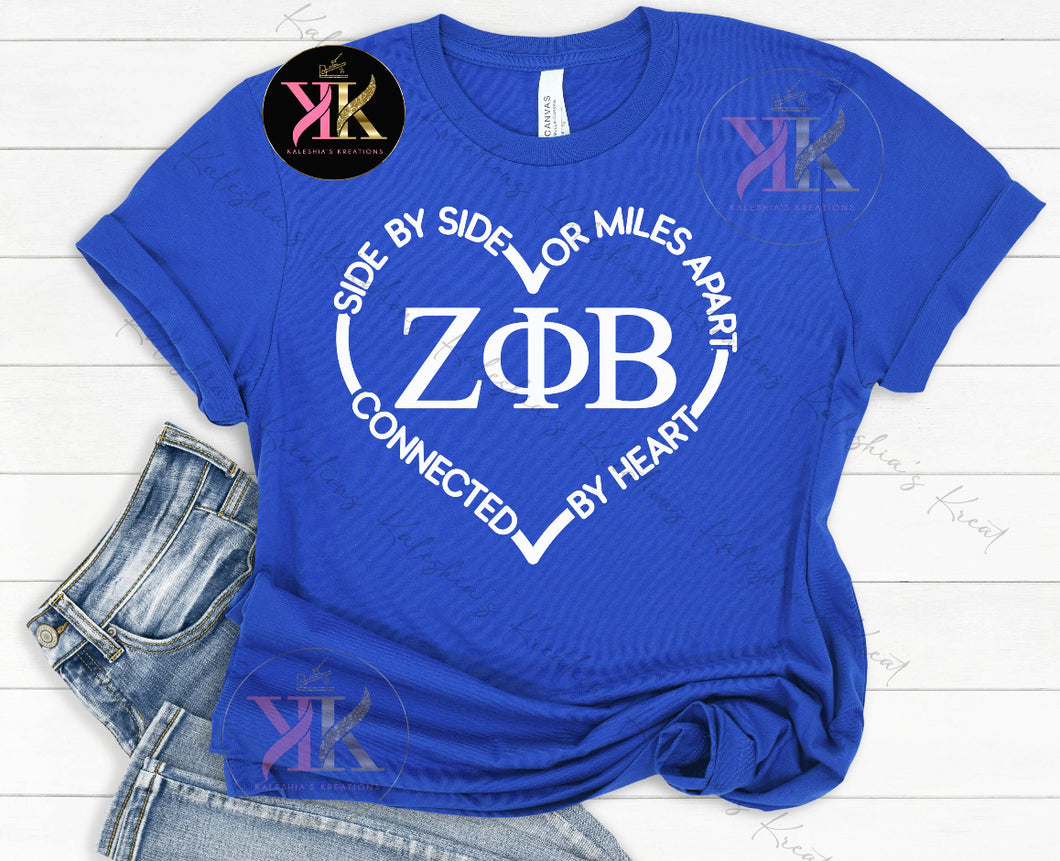 Sisters at Heart Tee, Zeta Phi Beta Sorority, Zeta Apparel, Zeta Phi Beta Paraphernalia,