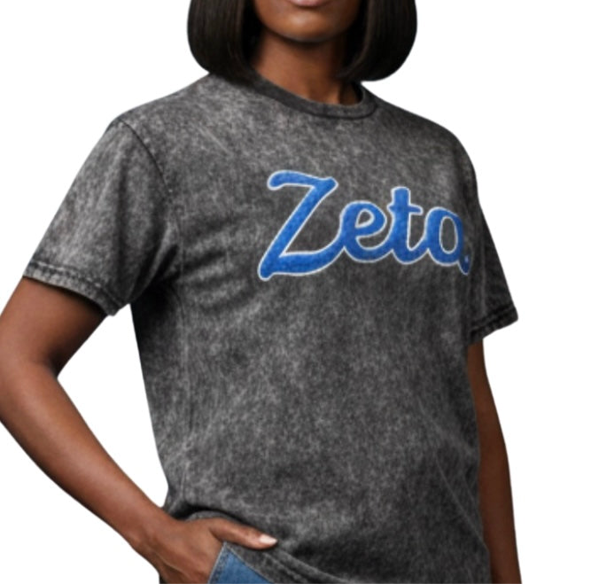 Pre Order> Zeta Acid Wash Chenille Embroidered Shirt