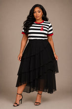 Load image into Gallery viewer, The Simone Tee (Black &amp; white Fortitude)
