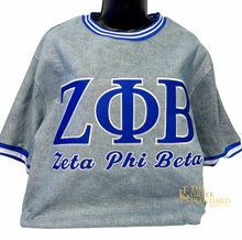 Load image into Gallery viewer, Zeta Phi Beta Light Denim Shirt w/ Embroidered ZPB letters
