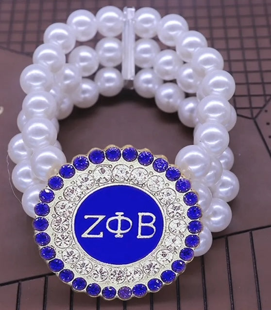 Pearl Bracelet Zeta Phi Blue