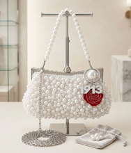 Load image into Gallery viewer, DST White Pearl Clutch with 1913 Charms
