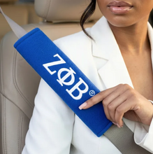 Load image into Gallery viewer, Zeta Phi Beta Blue Seat Belt Cover Set
