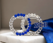 Load image into Gallery viewer, ZPB Rhinestone Double Circle Brooch
