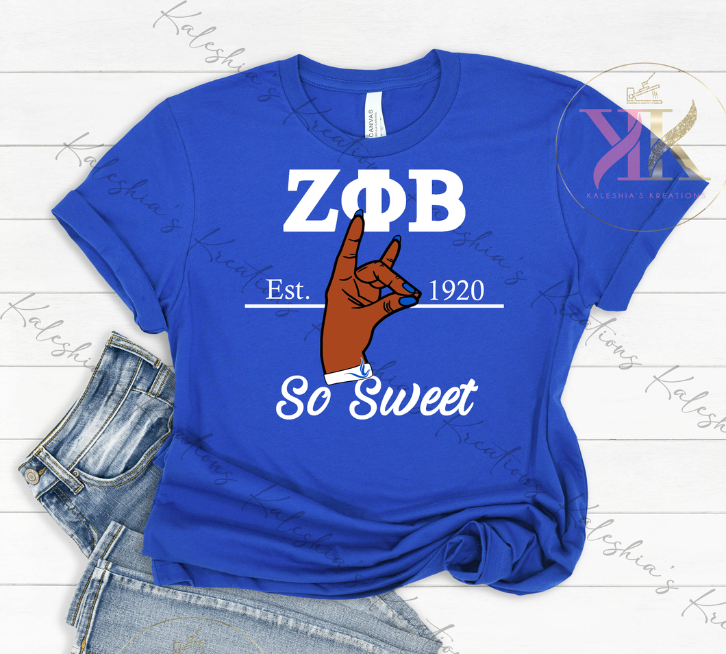 Sooo Sweet Tshirt, Zeta Phi Beta Sorority, Zeta Apparel, Zeta Phi Beta Paraphernalia,