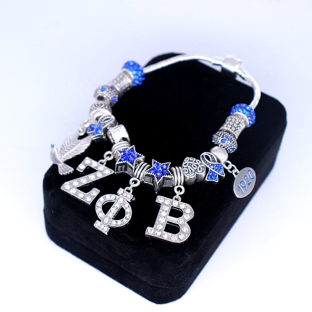 Zeta Phi Beta Charm Chain Sorority Bracelet