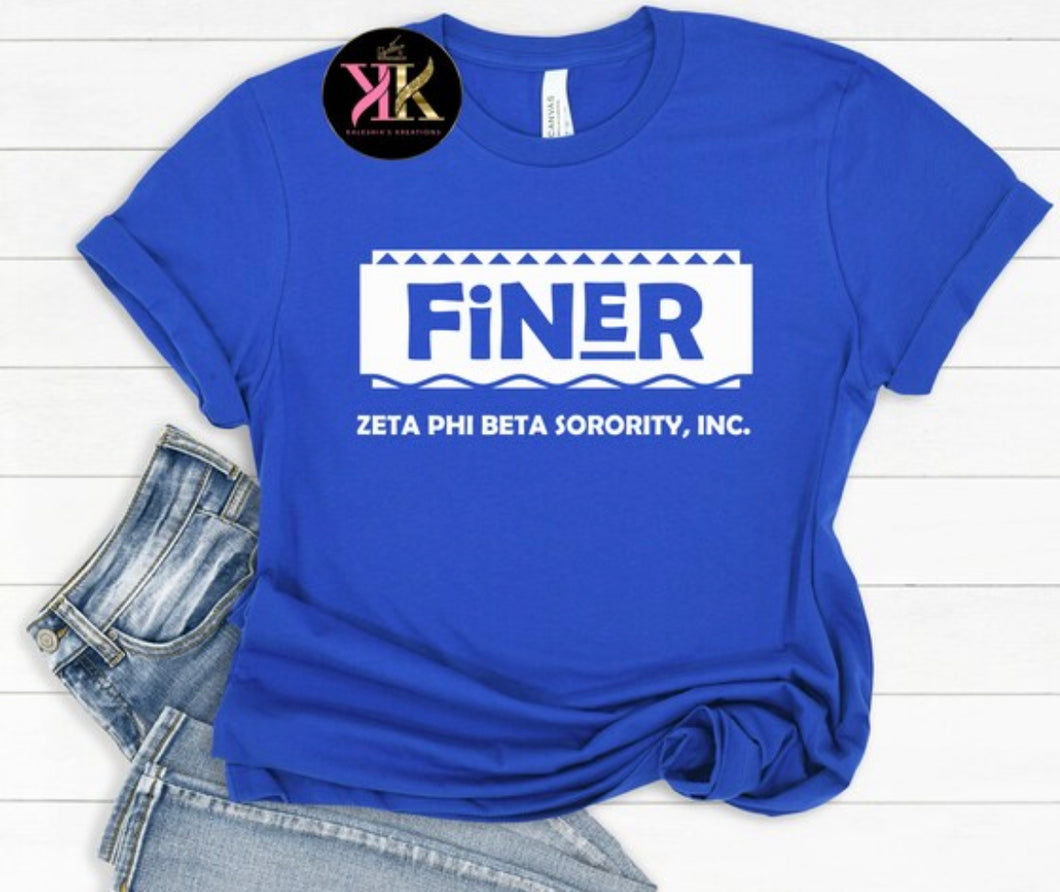 Zeta Finer Tee, ZPB Shirt, Zeta Phi Beta Sorority, Zeta Apparel, Zeta Phi Beta Paraphernalia, Zeta New Crossing Gift, J16, Finer Woman, 1920