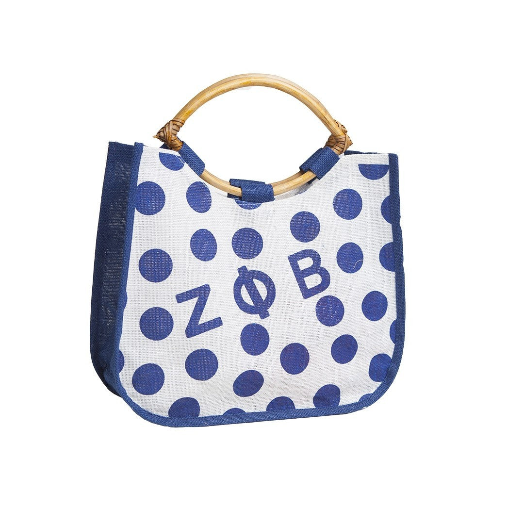 Large Zeta Polka Dot Jute Bag